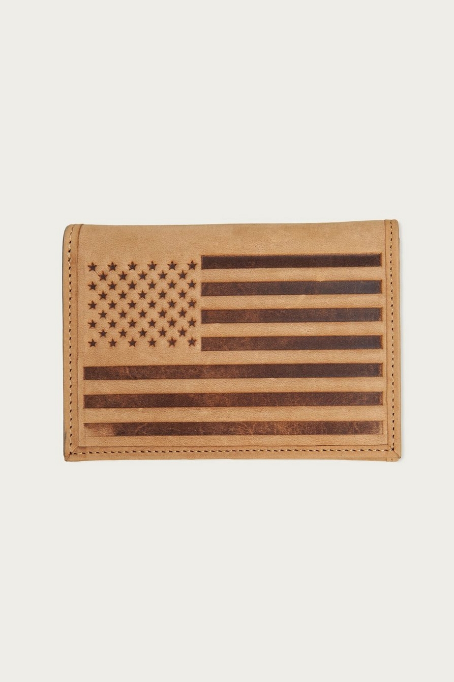 FLAG EMBOSSED LEATHER TRIFOLD WALLET, image 1
