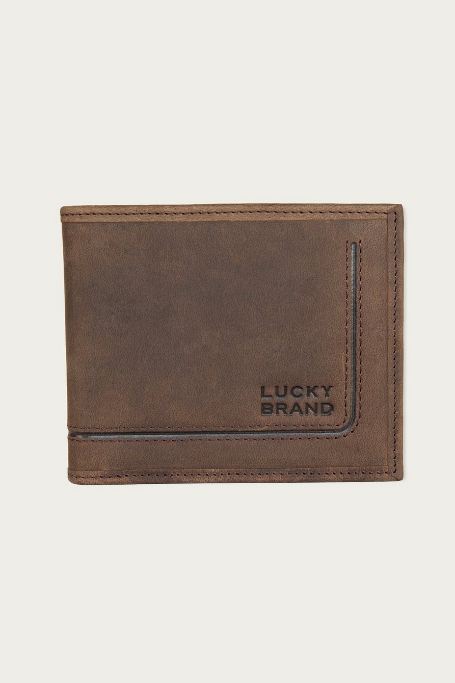 GROOVED LEATHER BIFOLD WALLET, image 1