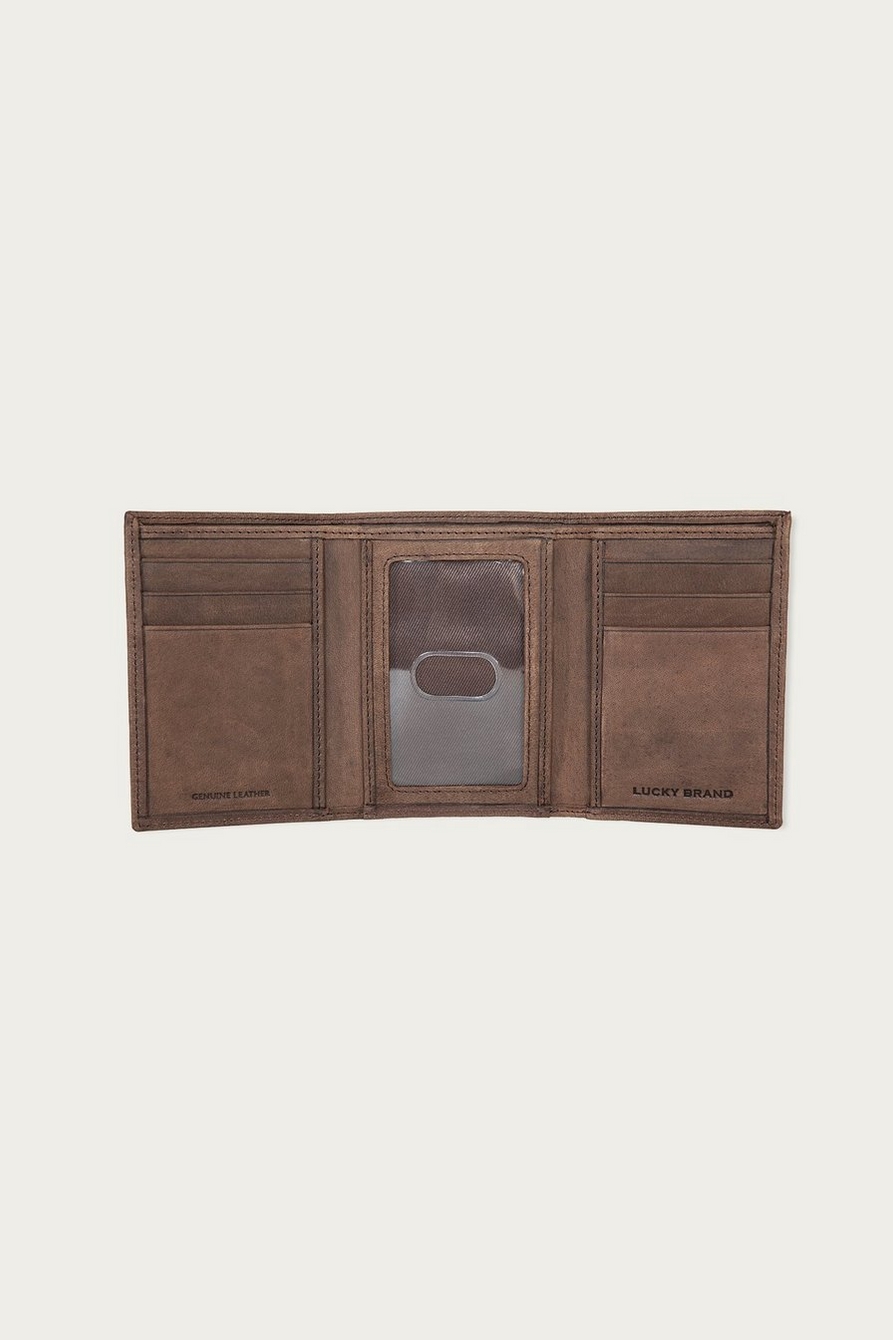 GROOVED LEATHER TRIFOLD WALLET, image 3