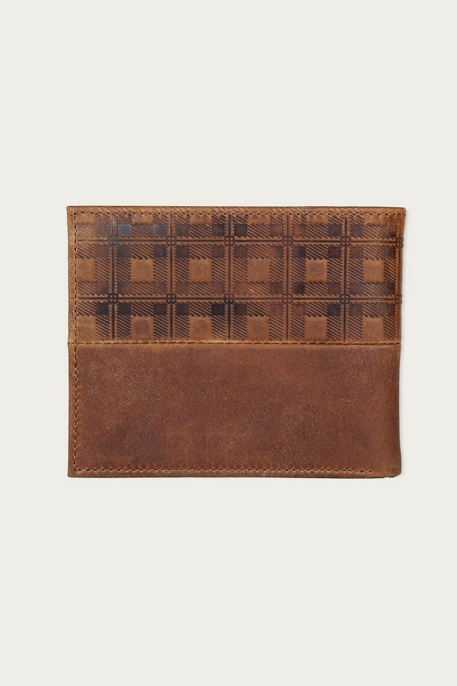 PLAID EMBOSSED LEATHER BIFOLD WALLET, image 2