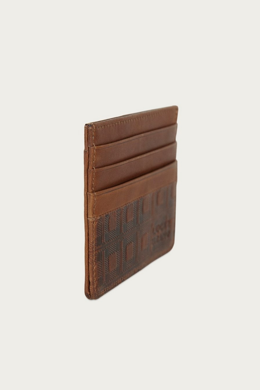 PLAID EMBOSSED LEATHER TRIFOLD WALLET, image 3