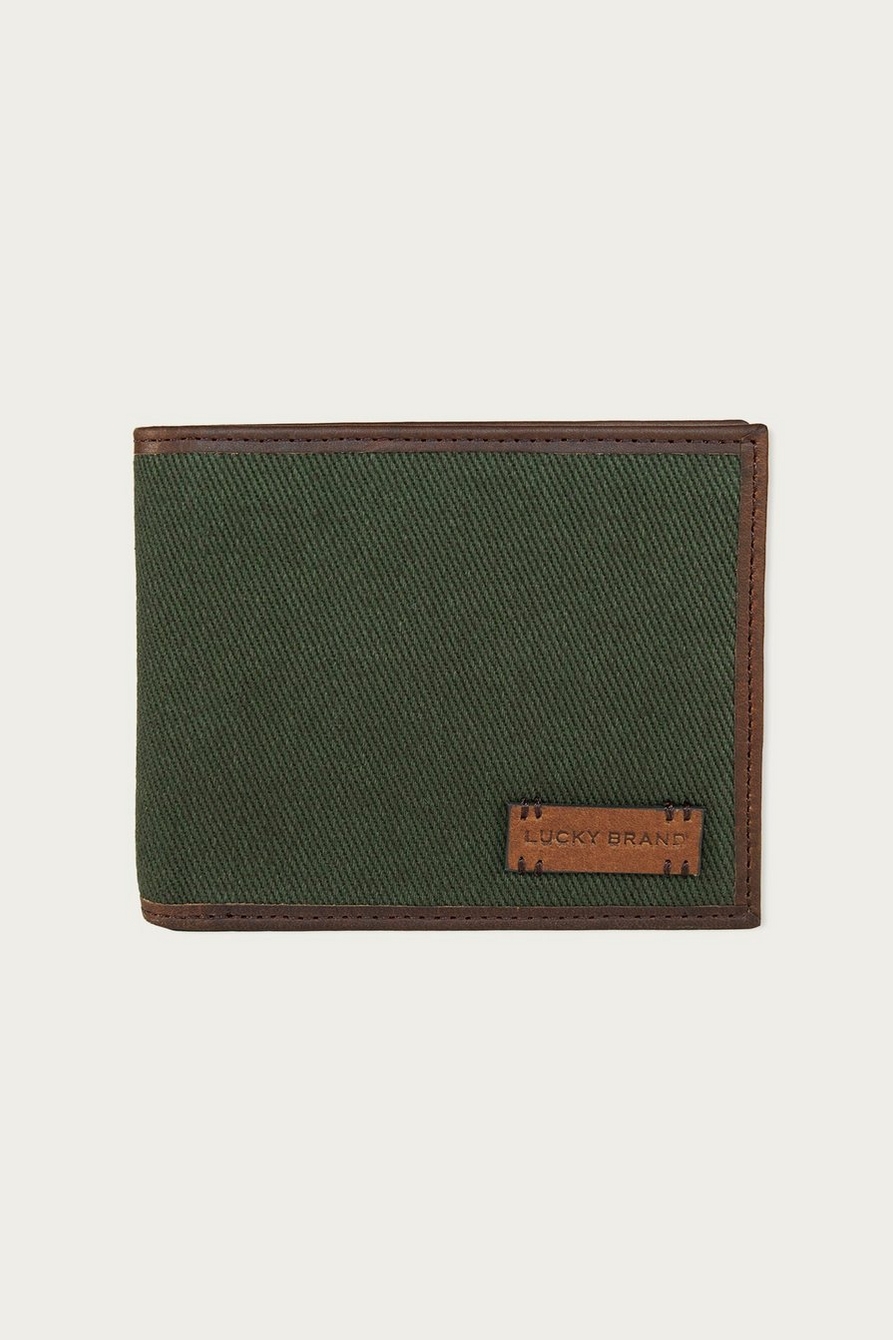 CANVAS WITH LEATHER TRIM BIFOLD WALLET, image 1