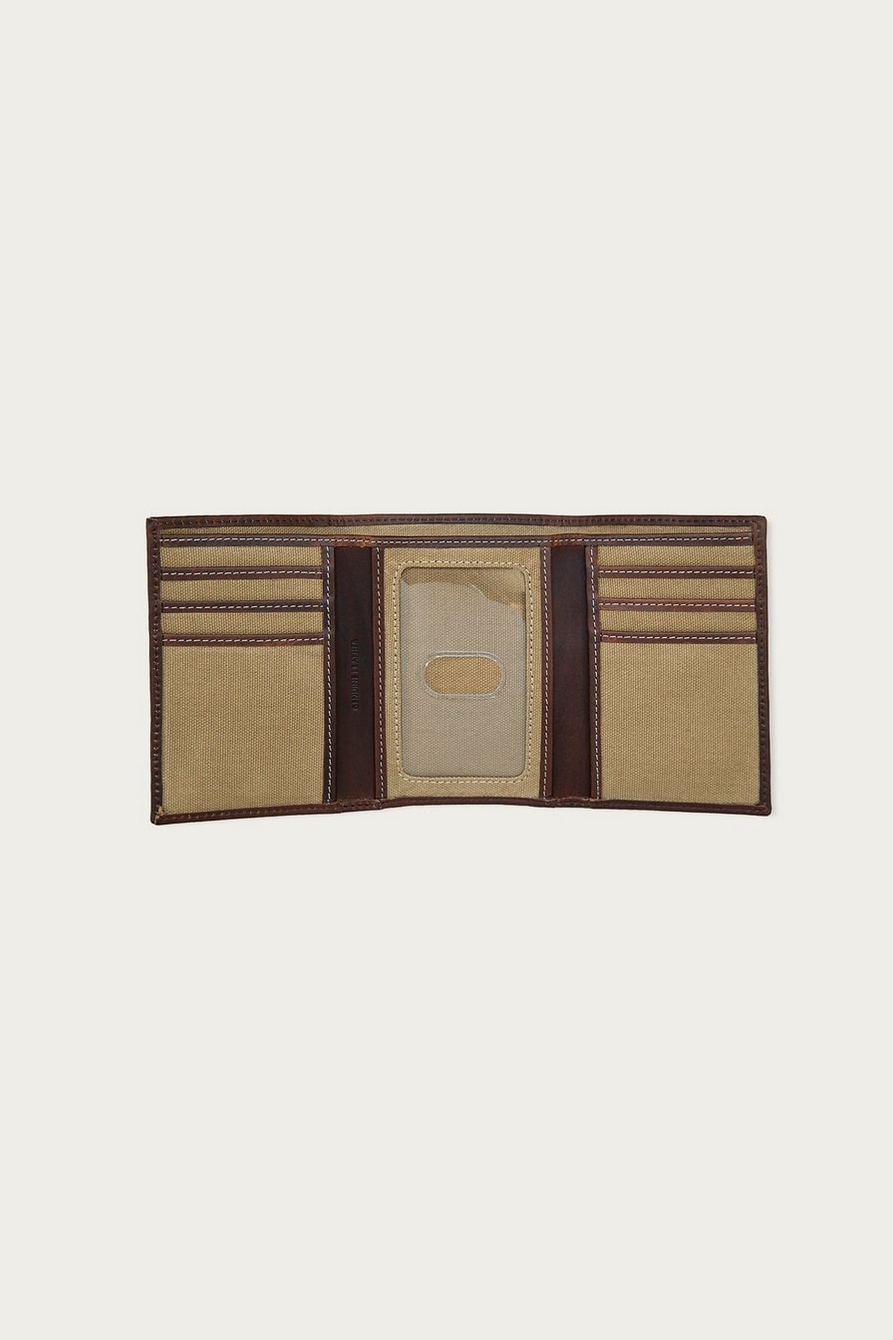 CANVAS WITH LEATHER TRIM TRIFOLD WALLET, image 3
