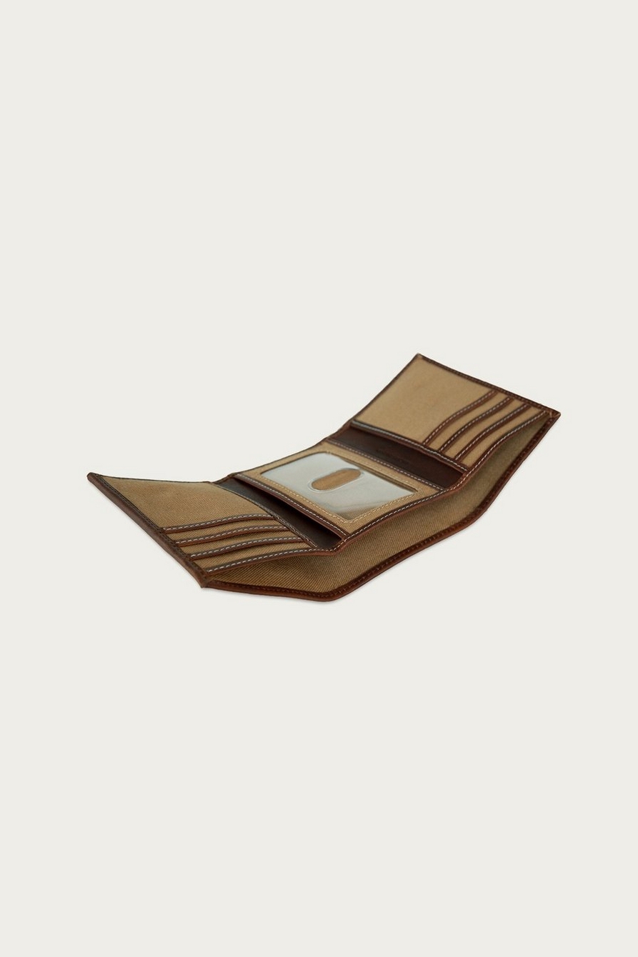 CANVAS WITH LEATHER TRIM TRIFOLD WALLET, image 5