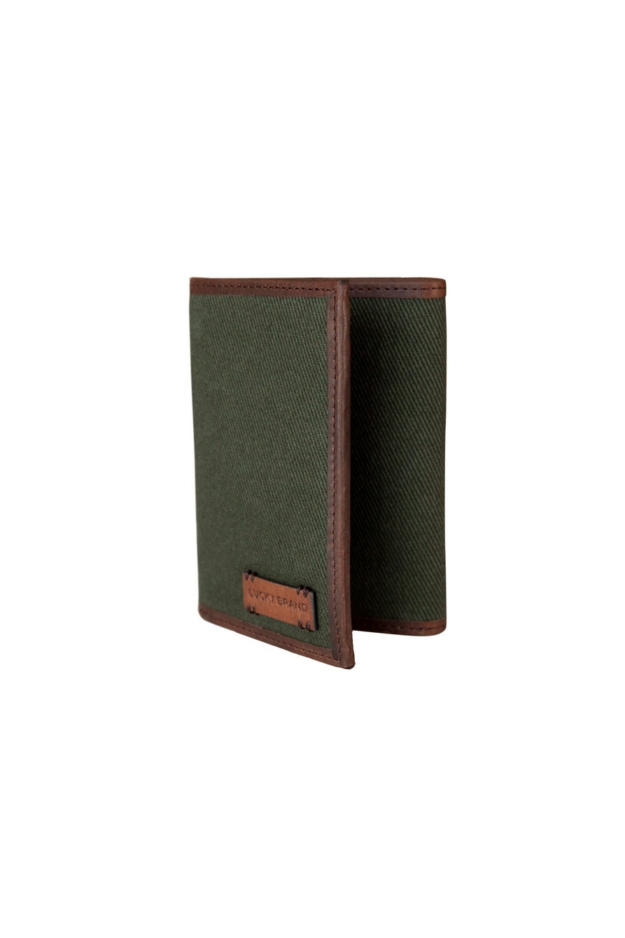 CANVAS WITH LEATHER TRIM TRIFOLD WALLET, image 8