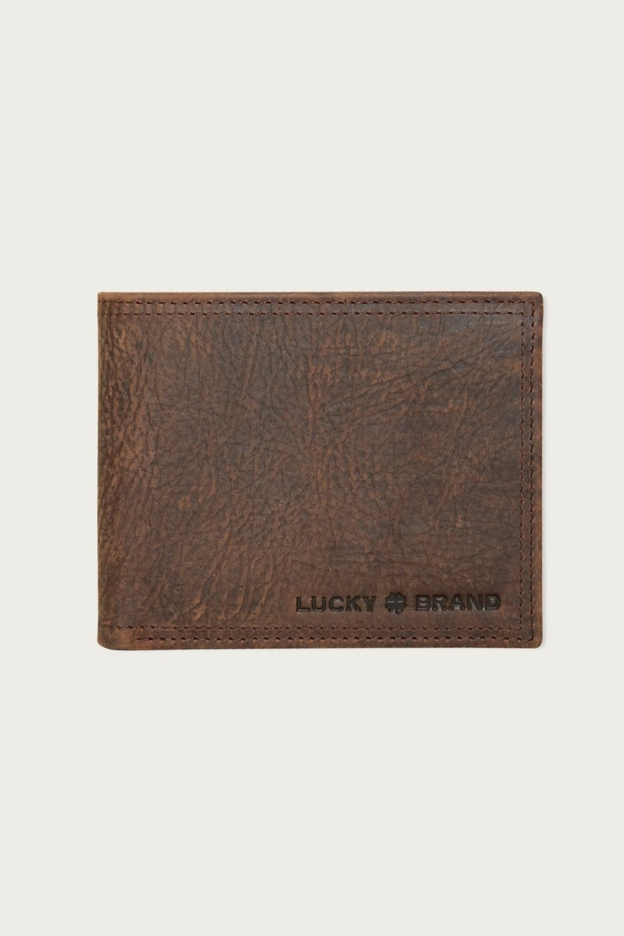 Double Stitched Leather Bifold Wallet, image 1