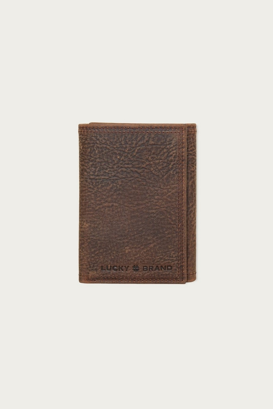 Double Stitched Leather Trifold Wallet, image 1