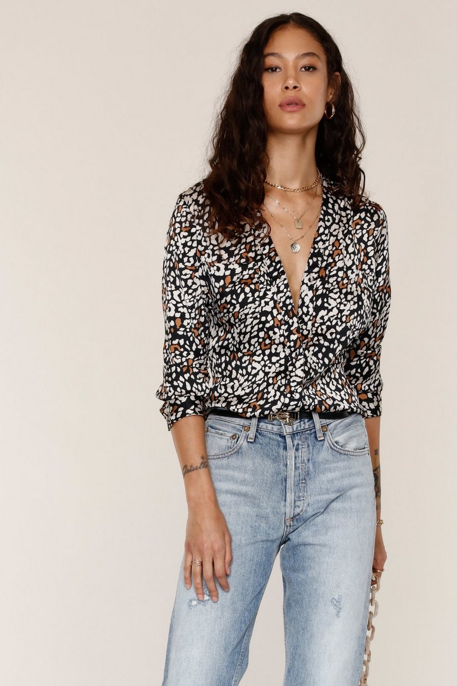 Lucky Brand, Tops, Lucky Brand Leopard Print Sheer Blouse Size Xs Very  Good Condiiton