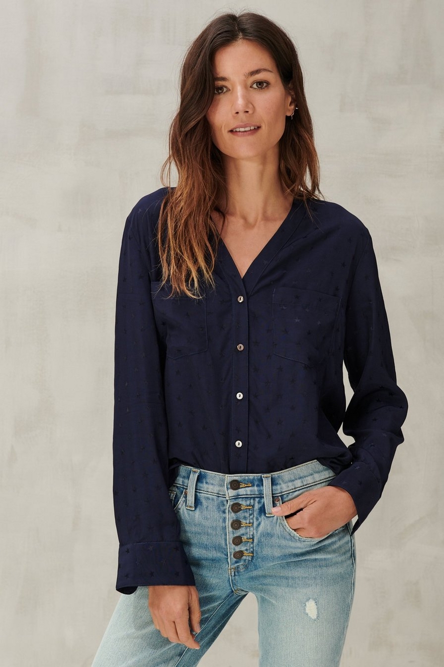  Lucky Brand womens Long Sleeve Button Up Two Pocket