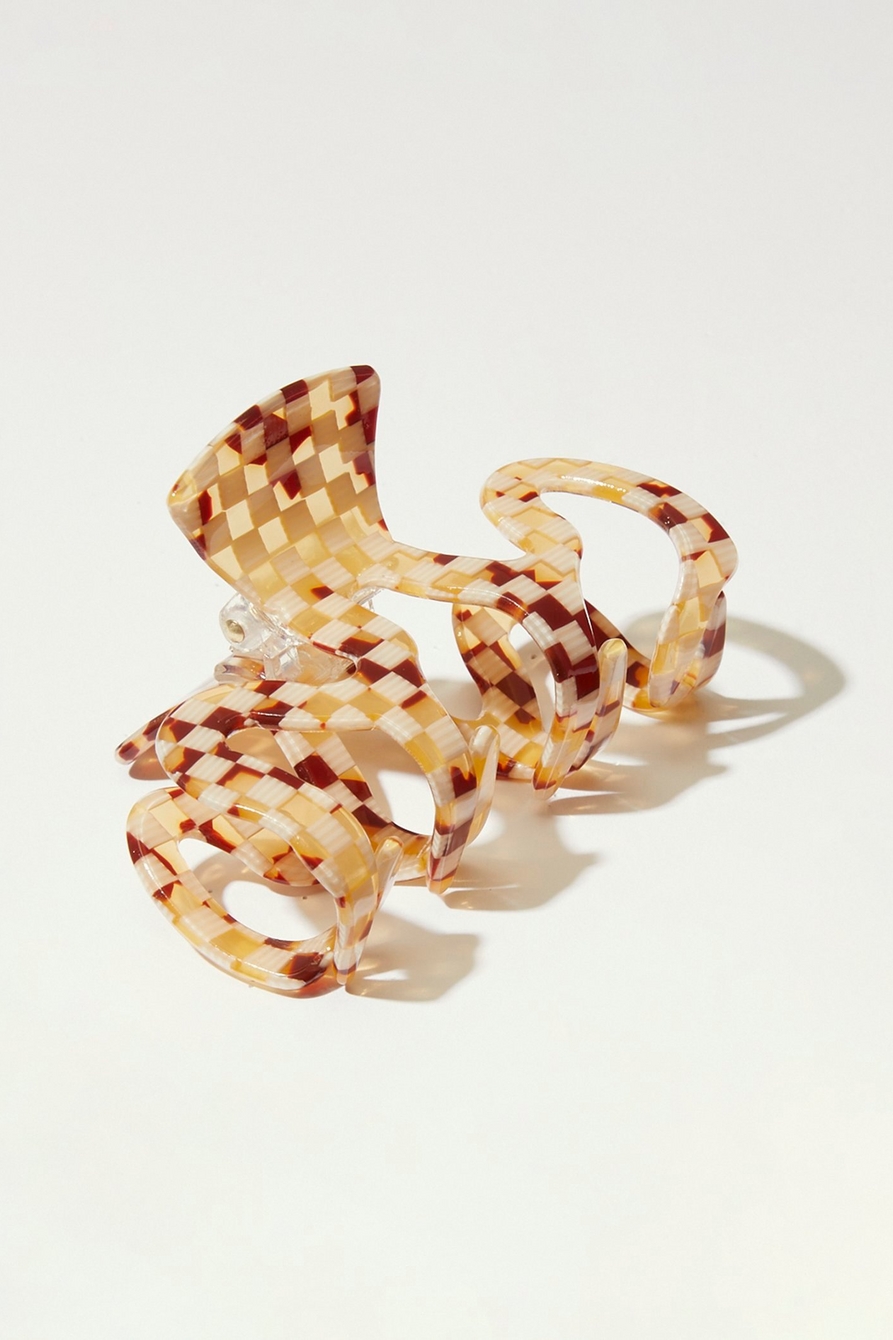 WAVY CHECKERED CLAW CLIP, image 1