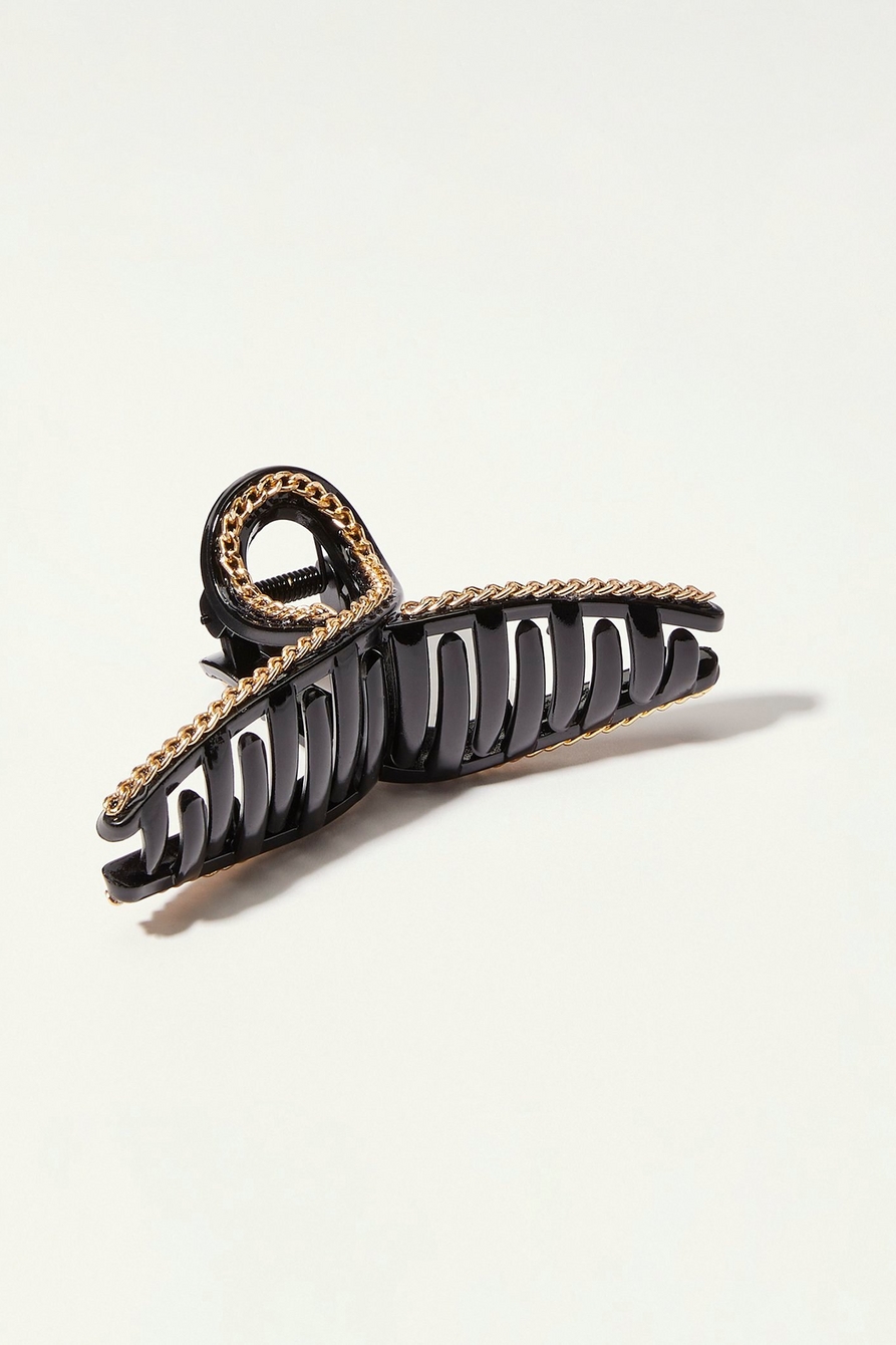GOLD CHAIN LOOP CLAW CLIP, image 1