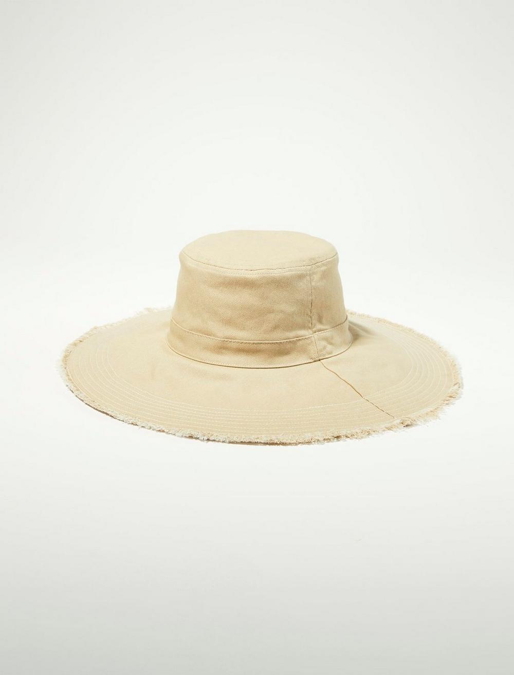 WIDE BRIM FRINGE BUCKET HAT, image 1