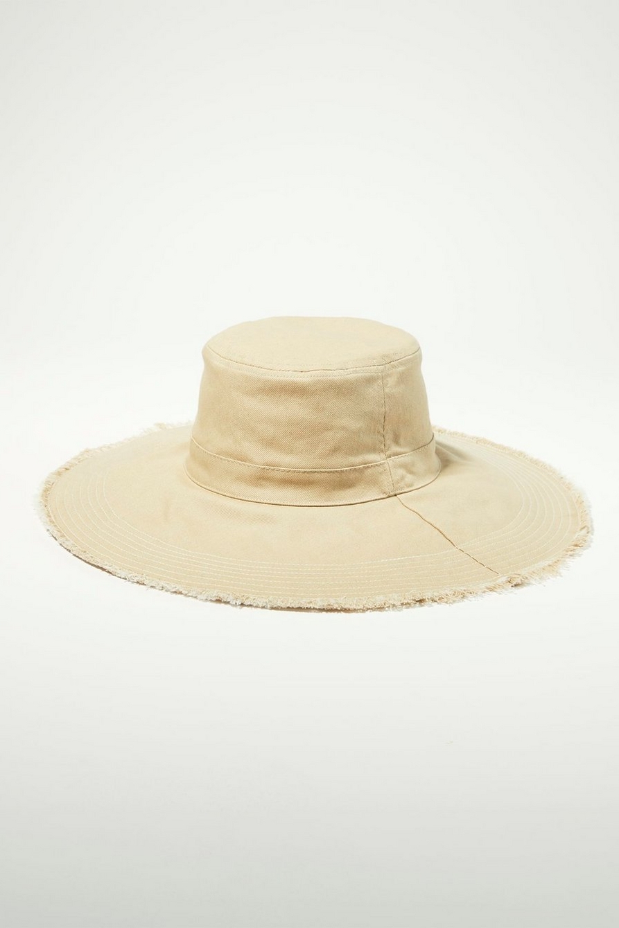 WIDE BRIM FRINGE BUCKET HAT, image 1