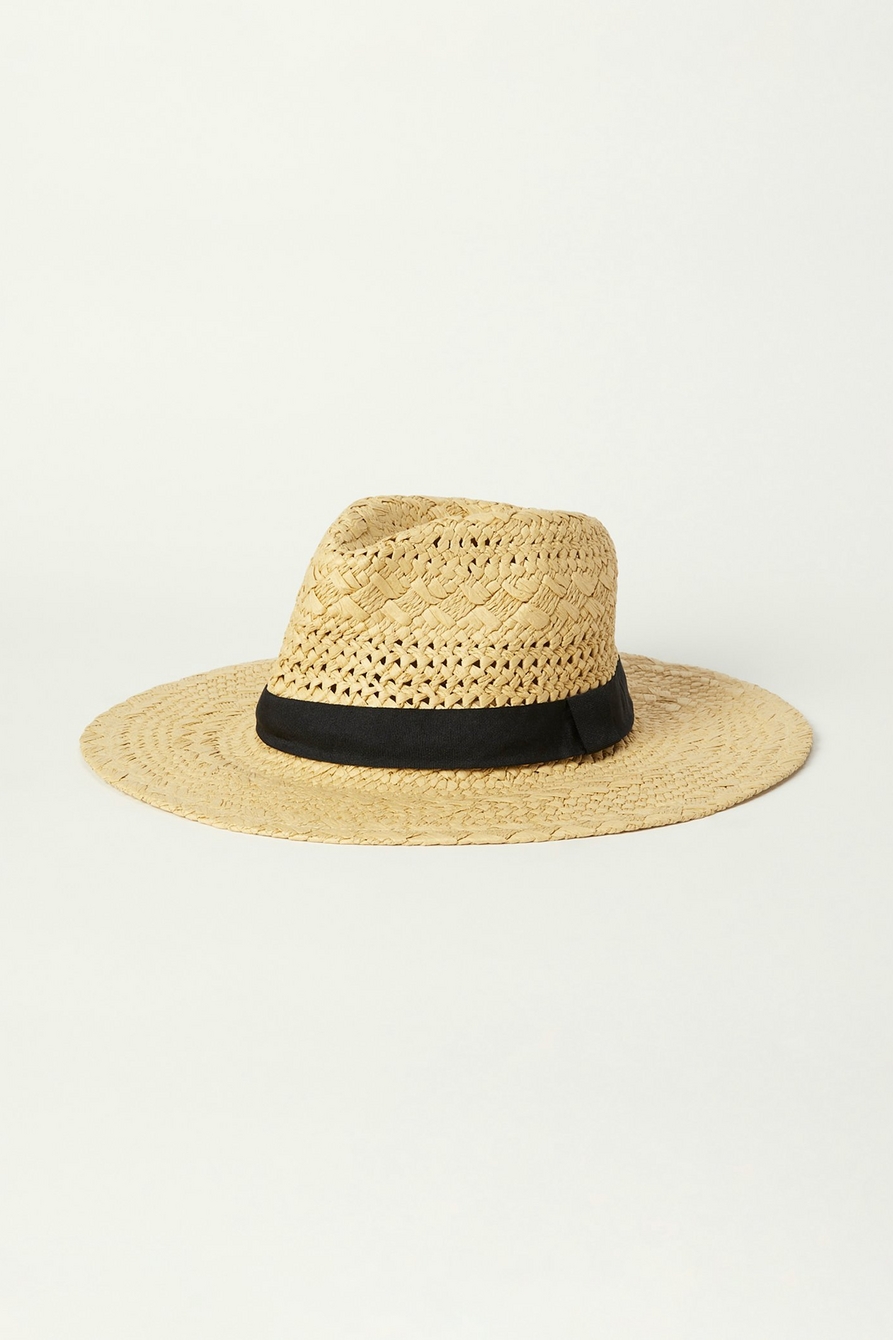 OPEN WEAVE BOATER HAT, image 1