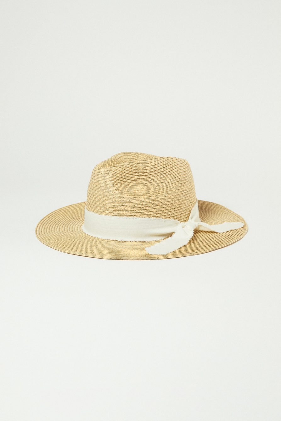 Lucky Brand Cream Ribbon Ranger Hat in Natural