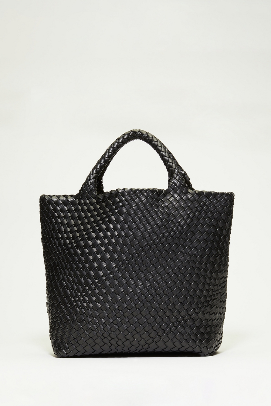 WOVEN VEGAN LEATHER TOTE, image 1