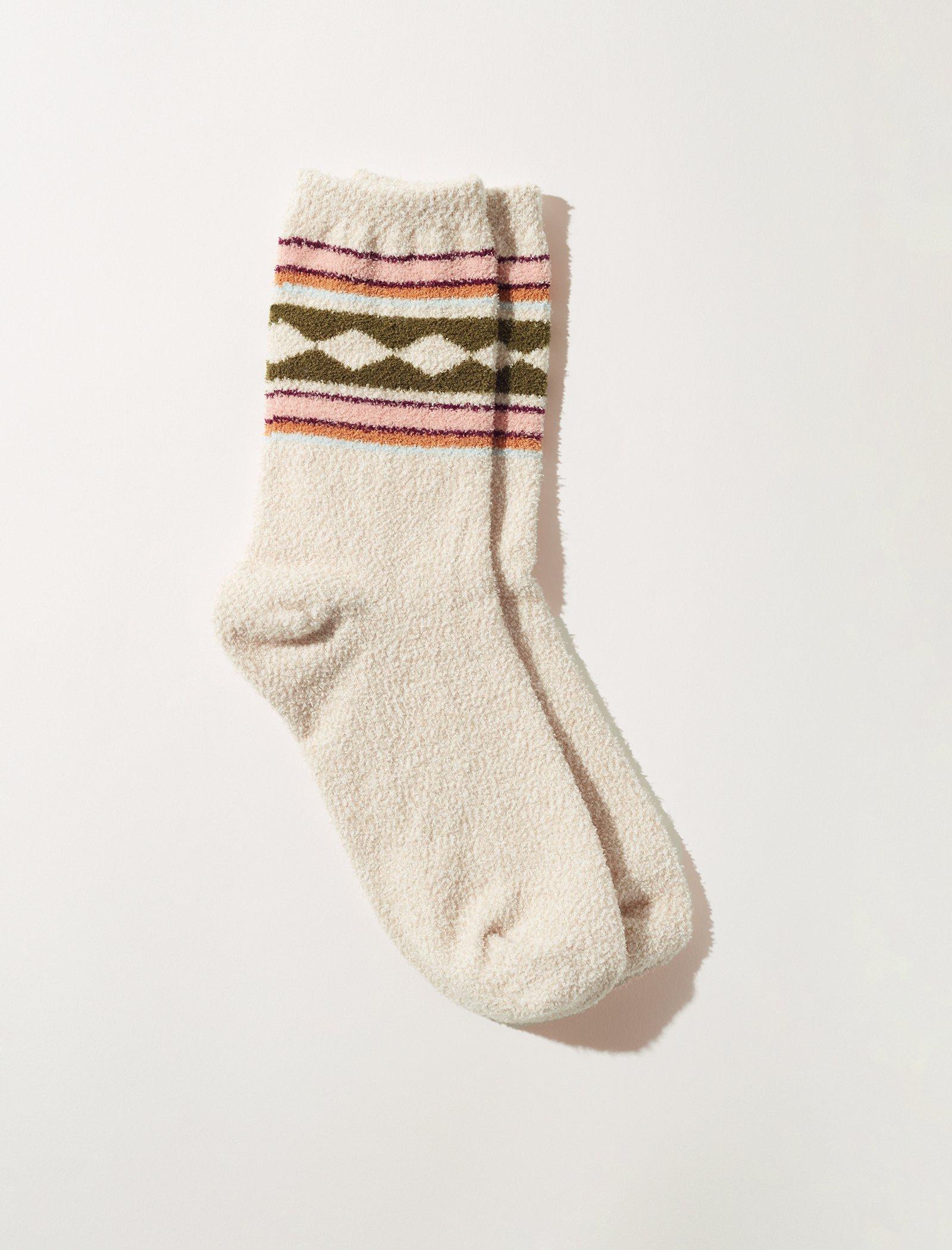 FAIR ISLE FUZZY SOCK