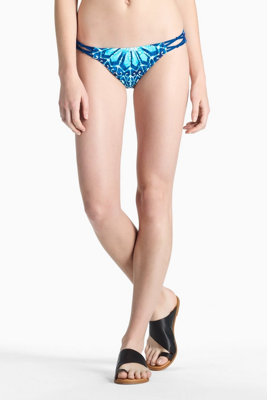 NEW Lucky Brand Batik Chik Reversible Side Sash Bikini Swim Bottom IKB M  Medium