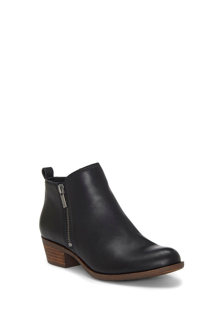 Black Leather Ankle Boot With Belt