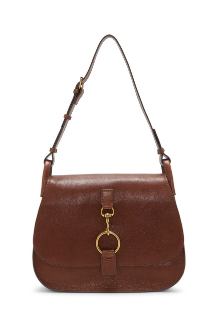 Lucky Brand, Bags, Lucky Brand Rust And Dark Brown Leather With Brass  Hardware Crossbody Bag