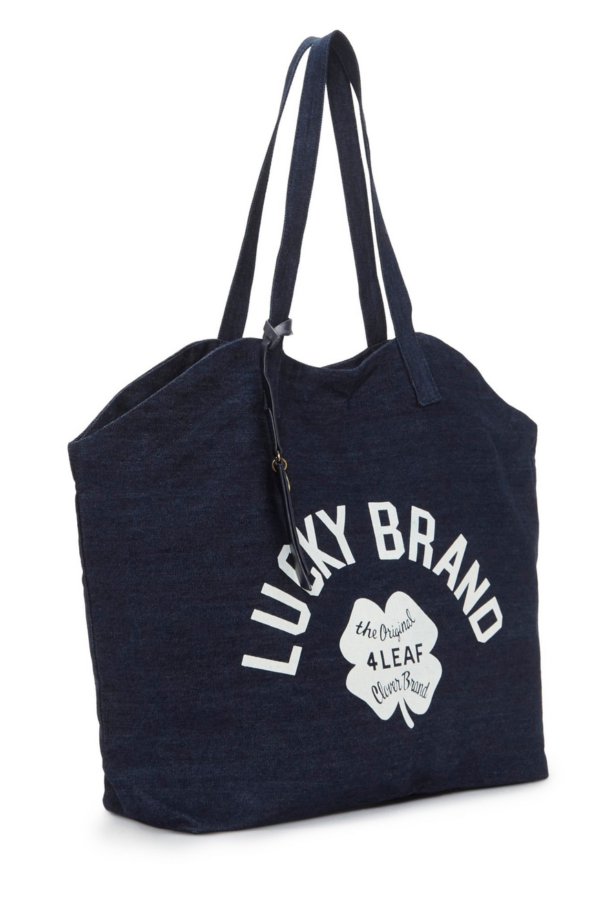 $98 Lucky Brand California denim tote  STATE OF MIND BIG BEAR EXT1 
