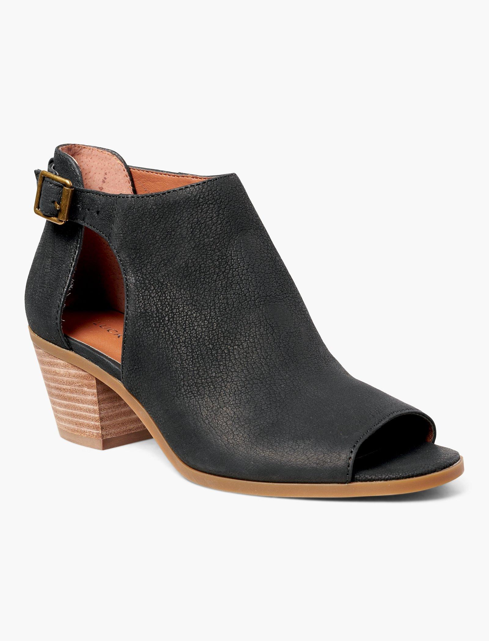 BARIMO OPEN TOE LEATHER BOOTIE Lucky Brand