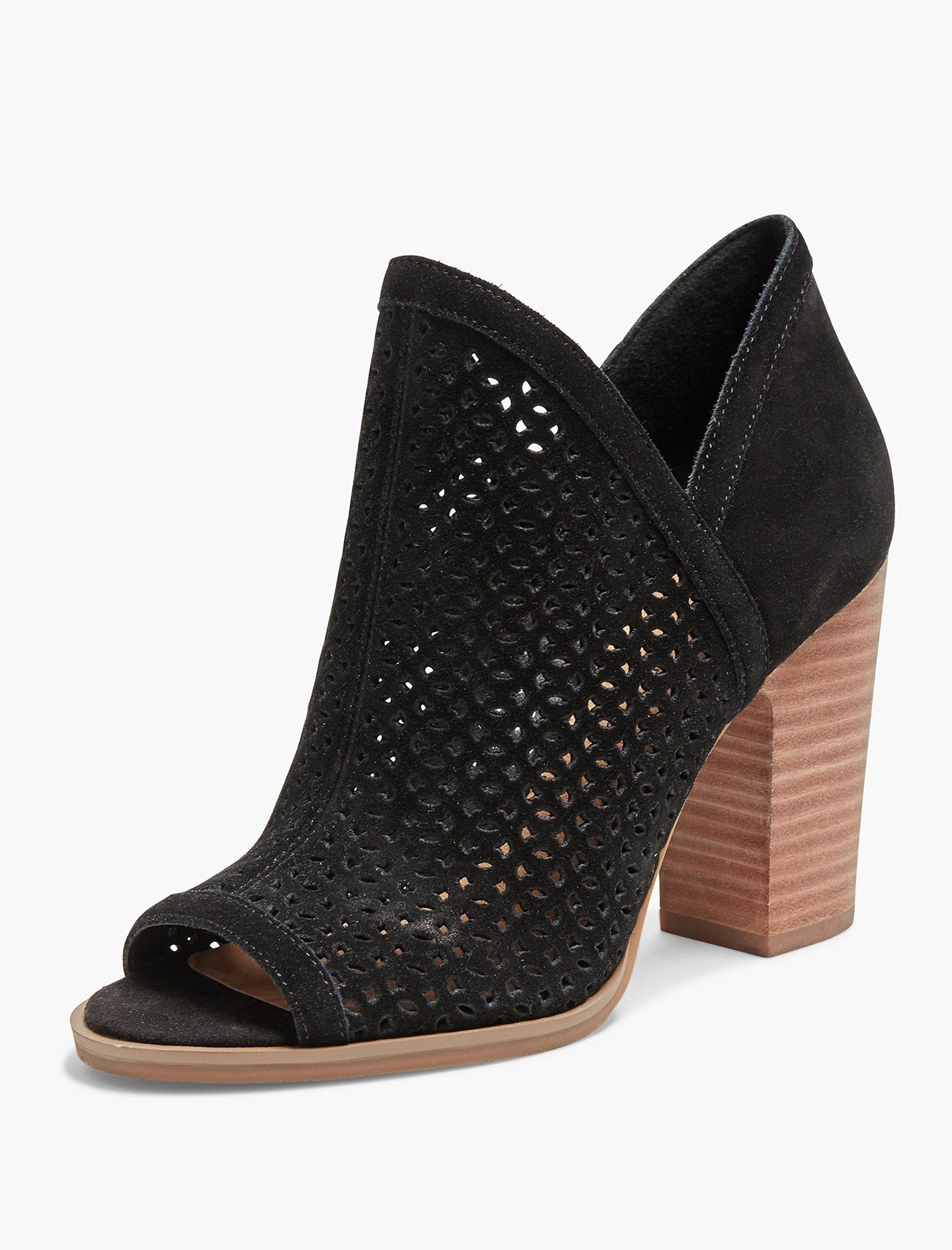 lucky brand perforated peep toe booties