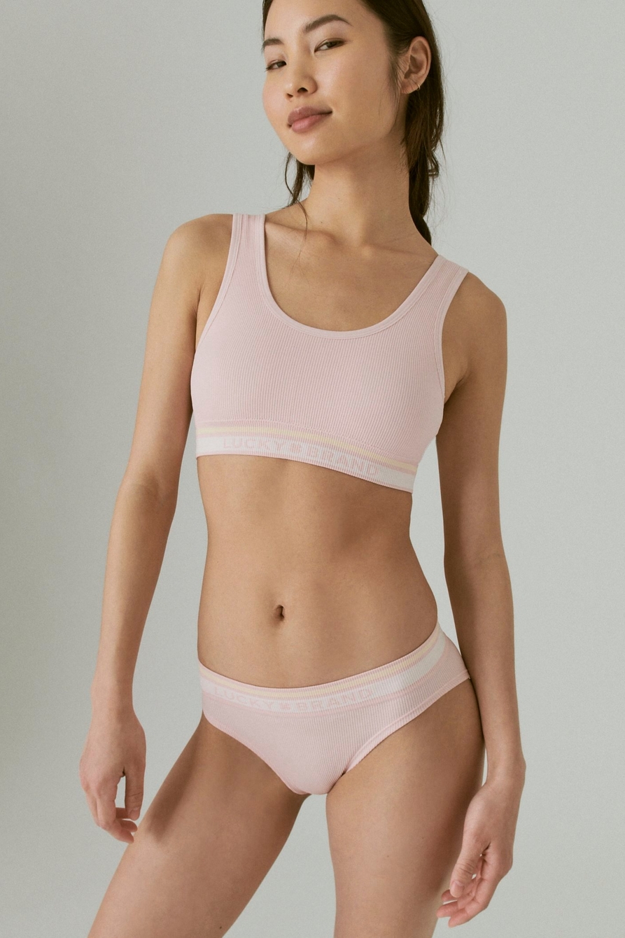Lucky Brand On the Grid Reversible Bralette Bikini Top