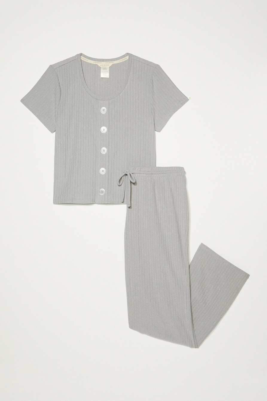 Lucky Brand Women's Pajama Set - 4 Piece Sleep Shirt, Tank Top, Pajama Pants,  Lounge Shorts (S-XL), Grey, Small : : Clothing, Shoes & Accessories