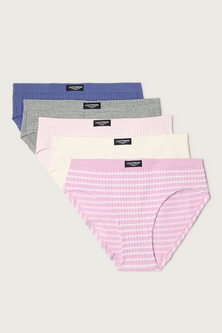 Buy Lucky Brand women 5 pack textured underwear blue pink combo Online