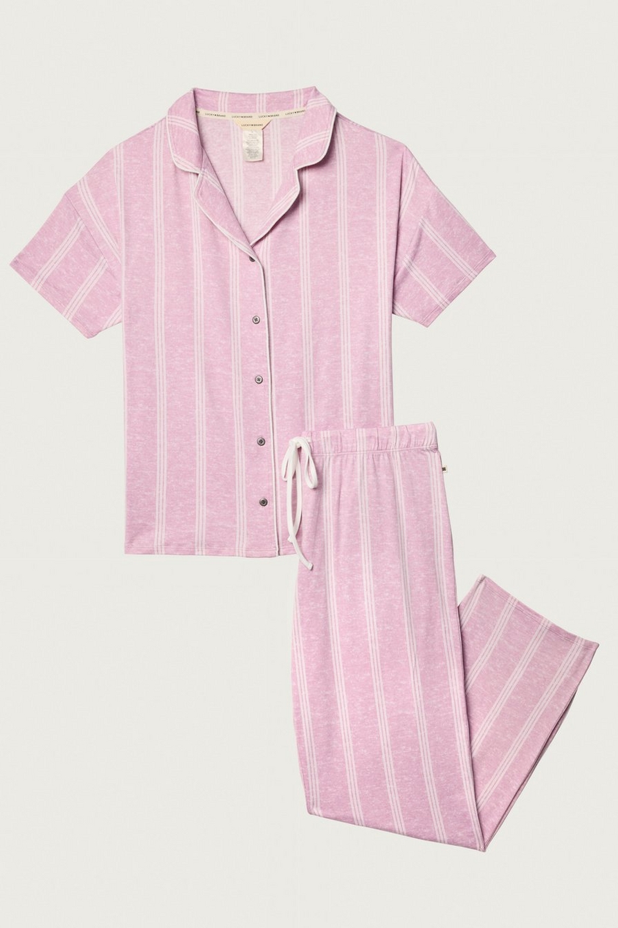 Women's Lucky Brand 3 Piece Pajama Set PJ's Top, Short, Pant