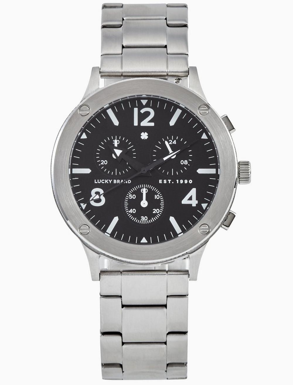 ROCKPOINT SILVER MULTI-FUNCTION WATCH, 42MM | Lucky Brand