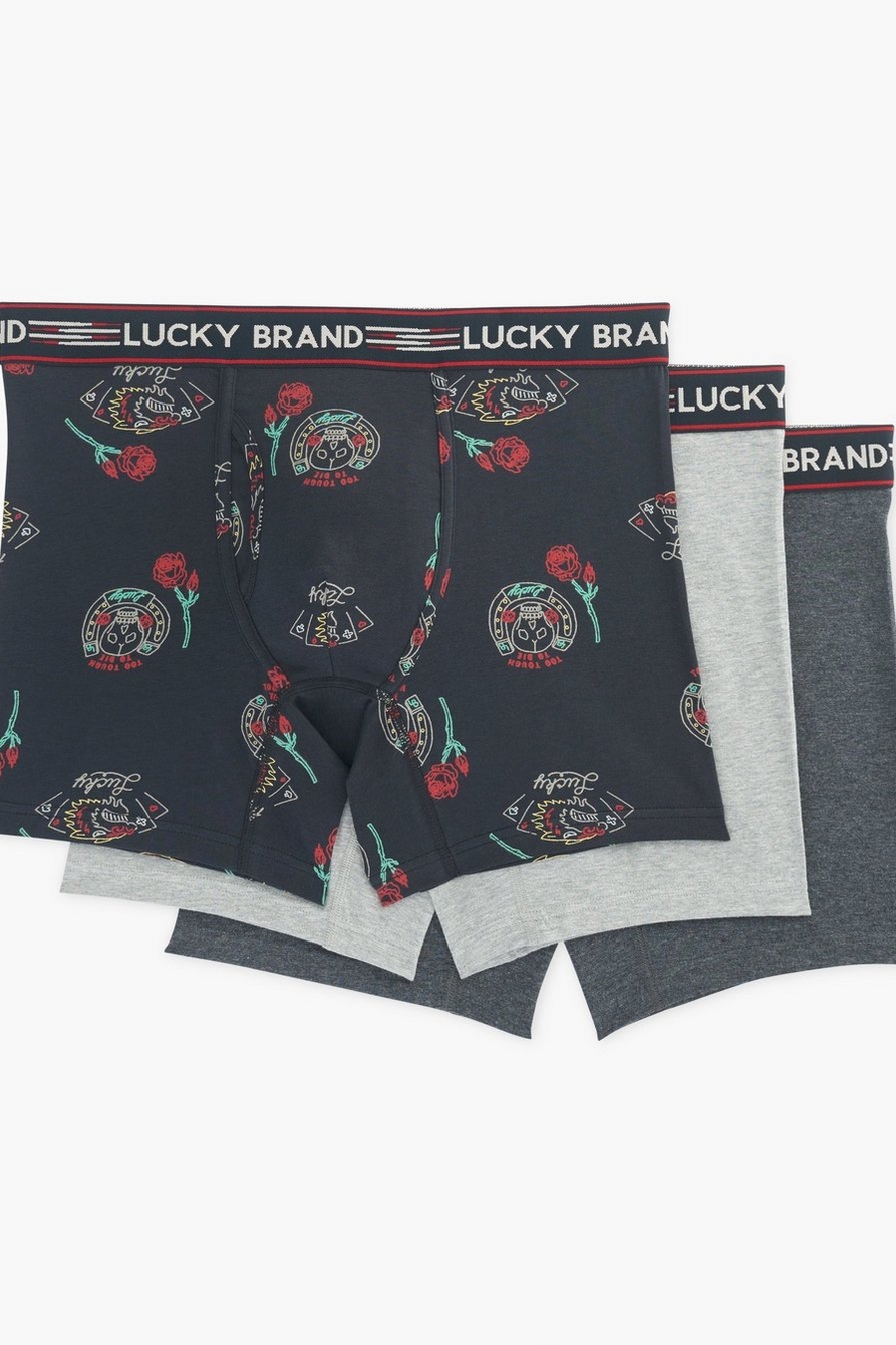 Lucky Brand, Underwear & Socks, Lucky Brand Skull Cocktails Multi Boxer  Briefs 3 Pack