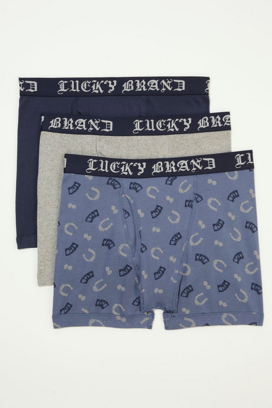 Lucky Brand 3 Pack Cotton Boxer Brief 