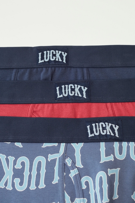 Lucky Brand Men's Dark Grey Multicolor Waistband 4 Pack Boxer Briefs ( –  Spotted Clothing