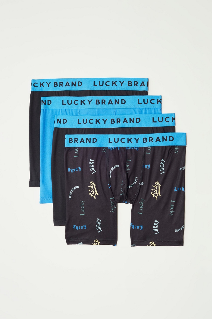 LUCKY BRAND BOXER X4 - 211 P29 XLARGE - SOLID BLUE - MEN BRIEF UNDERWEAR 4  PACK