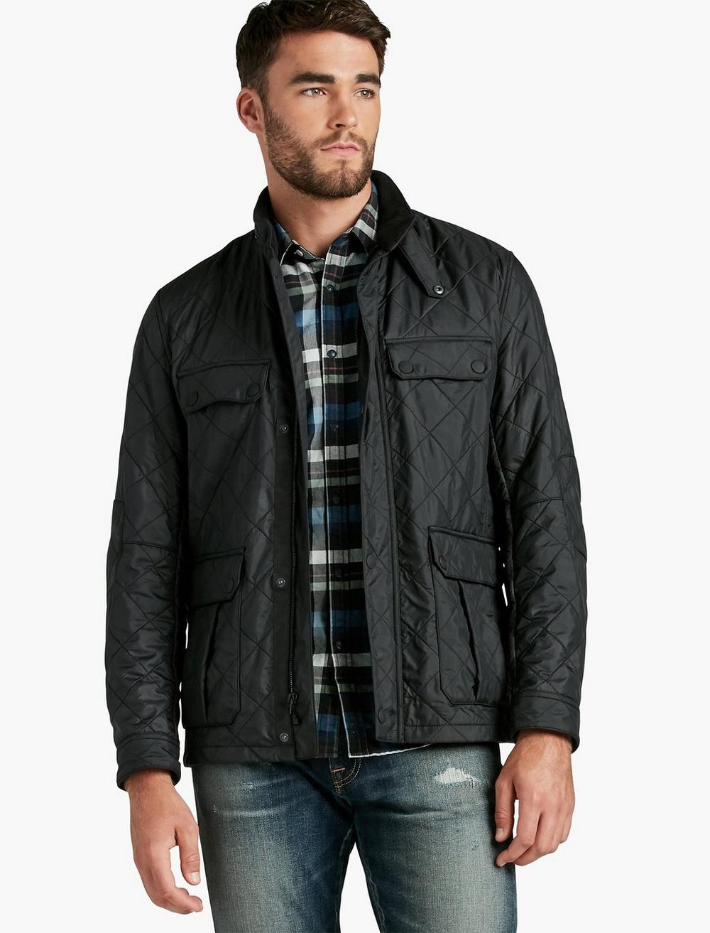 BLACK QUILTED NYLON JACKET | Lucky Brand