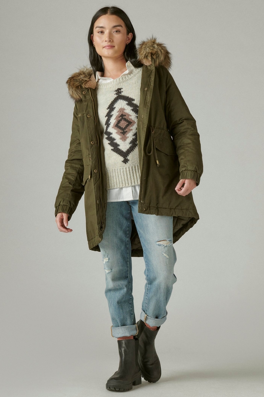 Lucky Brand Women's Soft Faux Fur Hooded Jacket Medium New