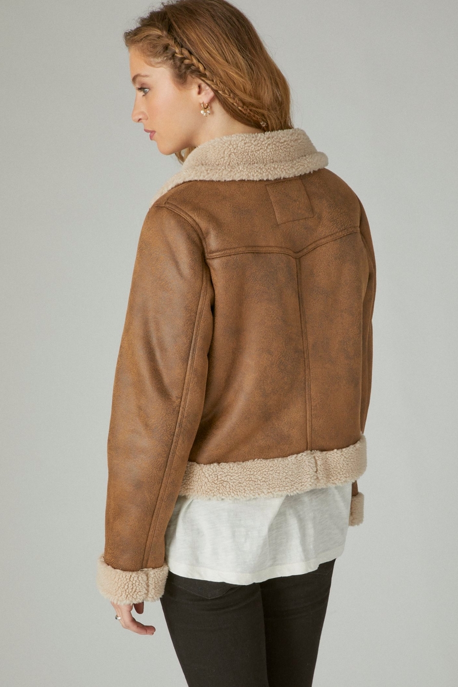 SUEDE FAUX SHEARLING JACKET, image 2