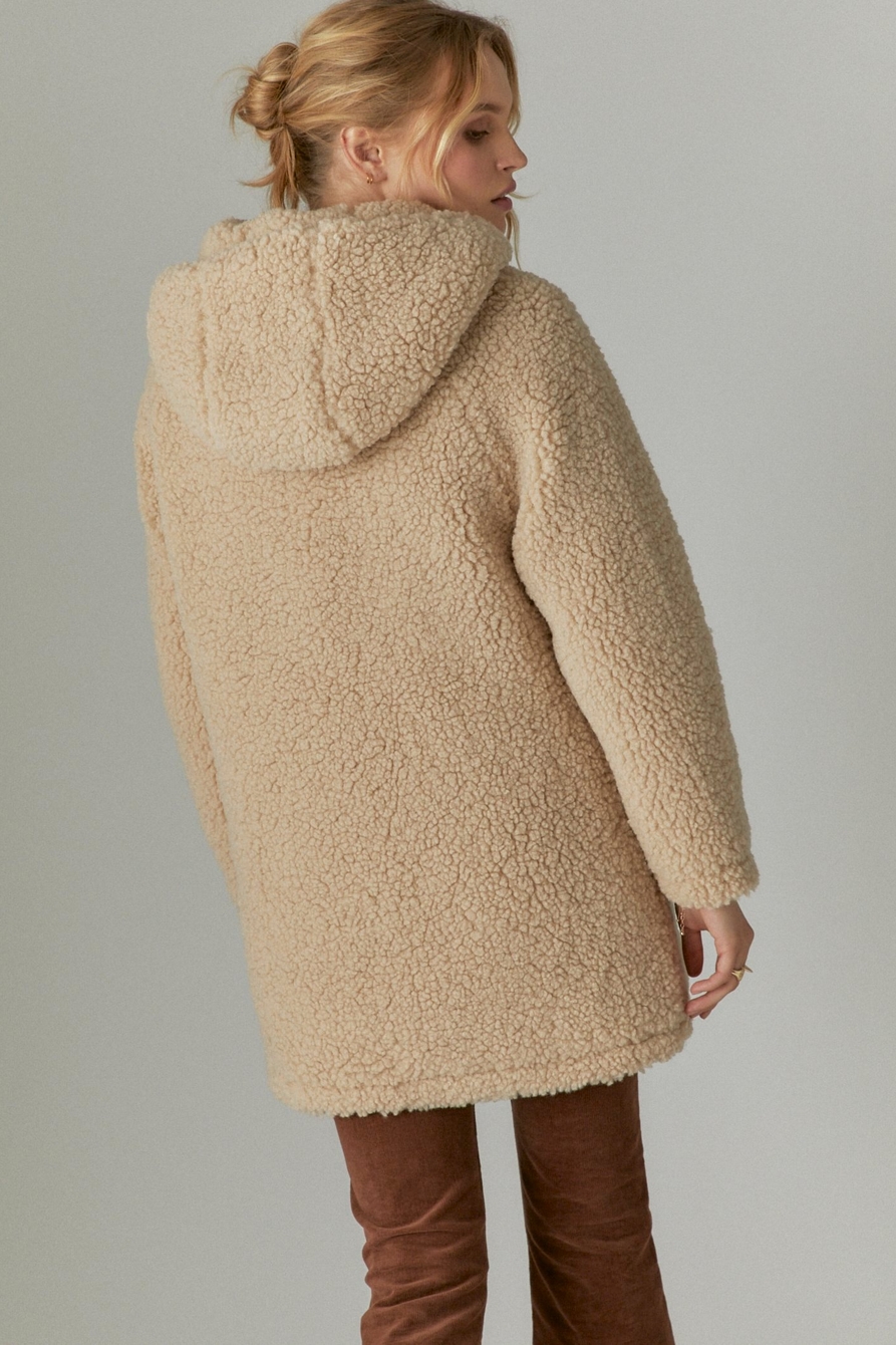 Lucky Brand Women's Hooded Faux-Shearling Coat - Macy's