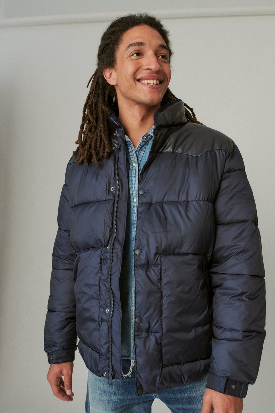 WESTERN MIXED MEDIA QUILTED PUFFER JACKET, image 1