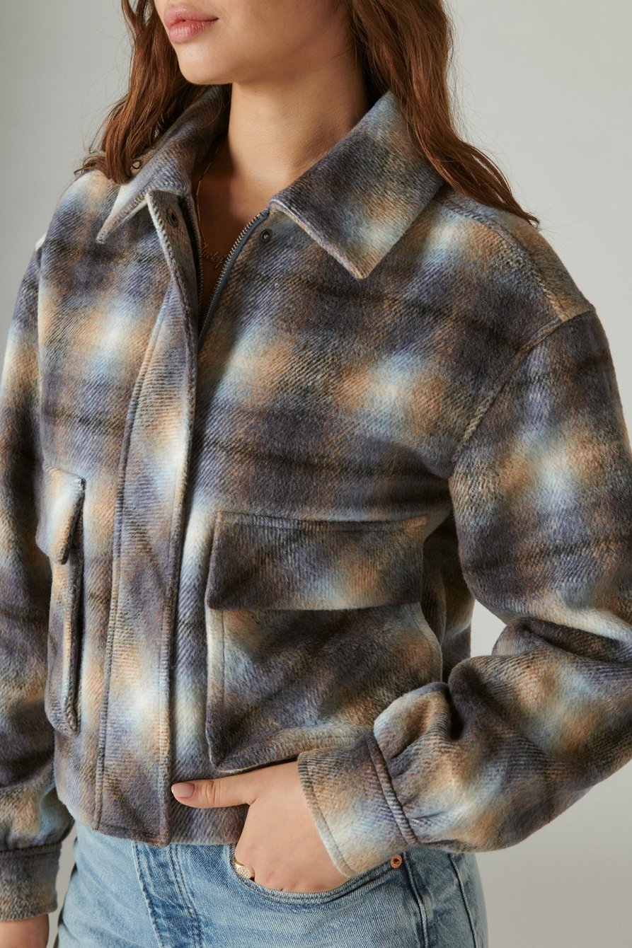 CROPPED PLAID JACKET | Lucky Brand