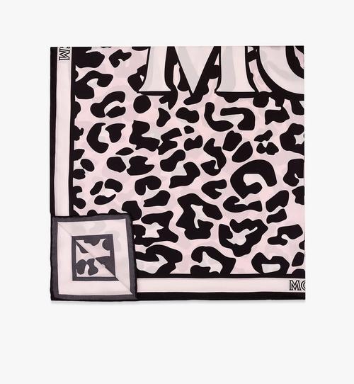 Foulard à imprimé léopard et logo en soie