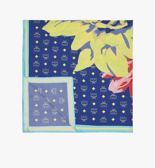 Foulard à monogramme et fleurs en soie