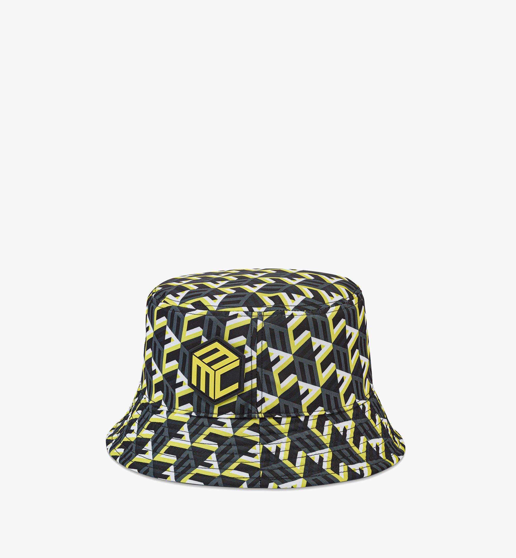 Reversible Cubic Monogram Bucket Hat in Recycled Nylon