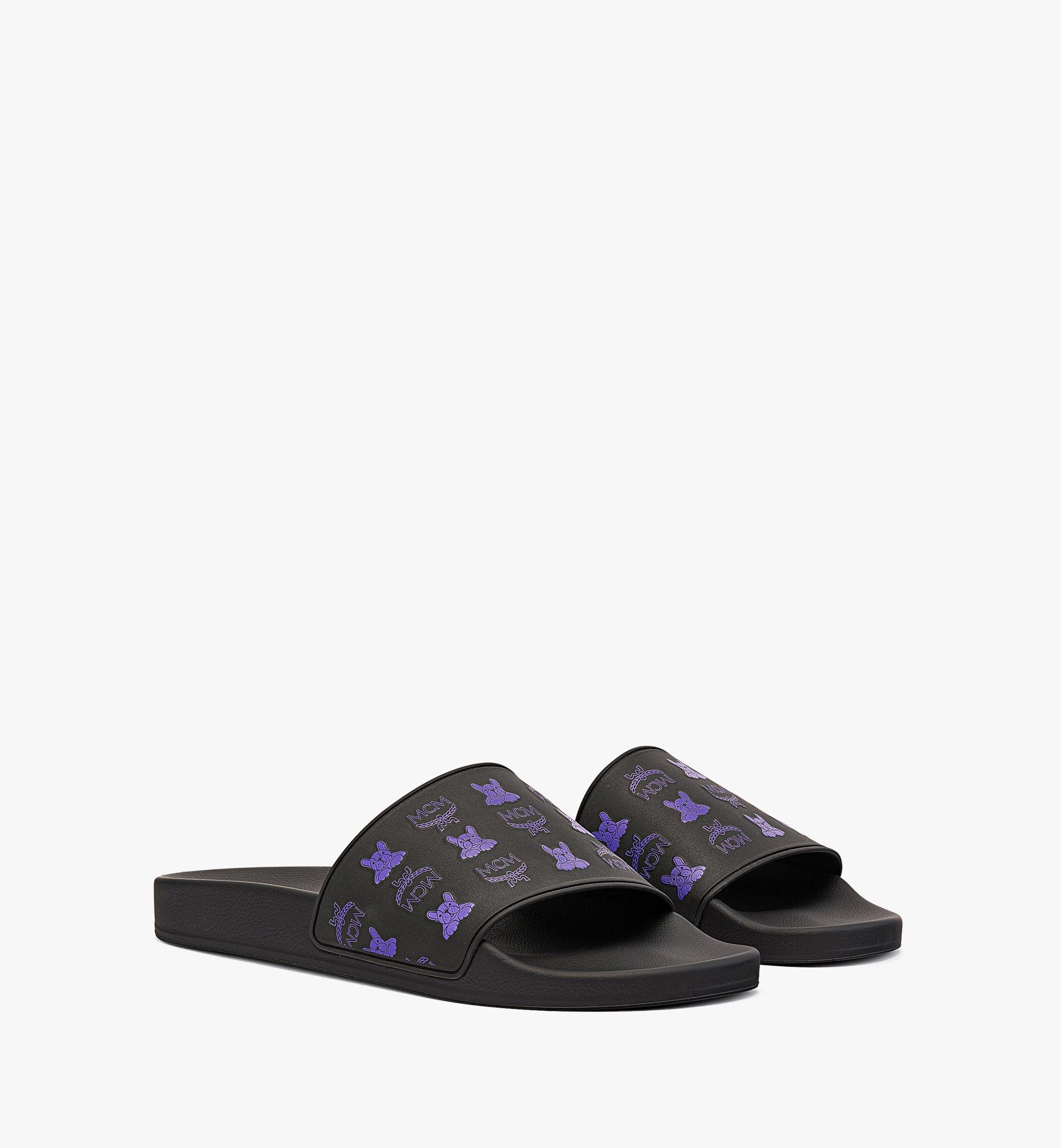 Claquettes en caoutchouc à motif M Pup et imprimé Visetos pour homme