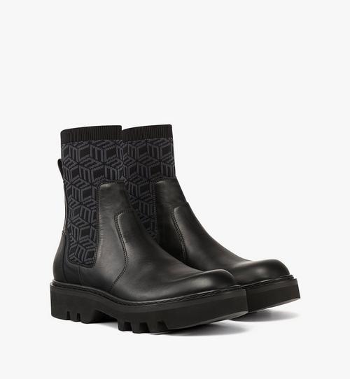 Men’s Cubic Knit Boots in Calf Leather