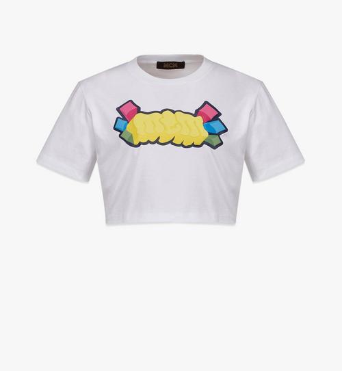 Cropped-T-Shirt MCM Sommer aus Bio-Baumwolle mit Cubic-Logo für Damen