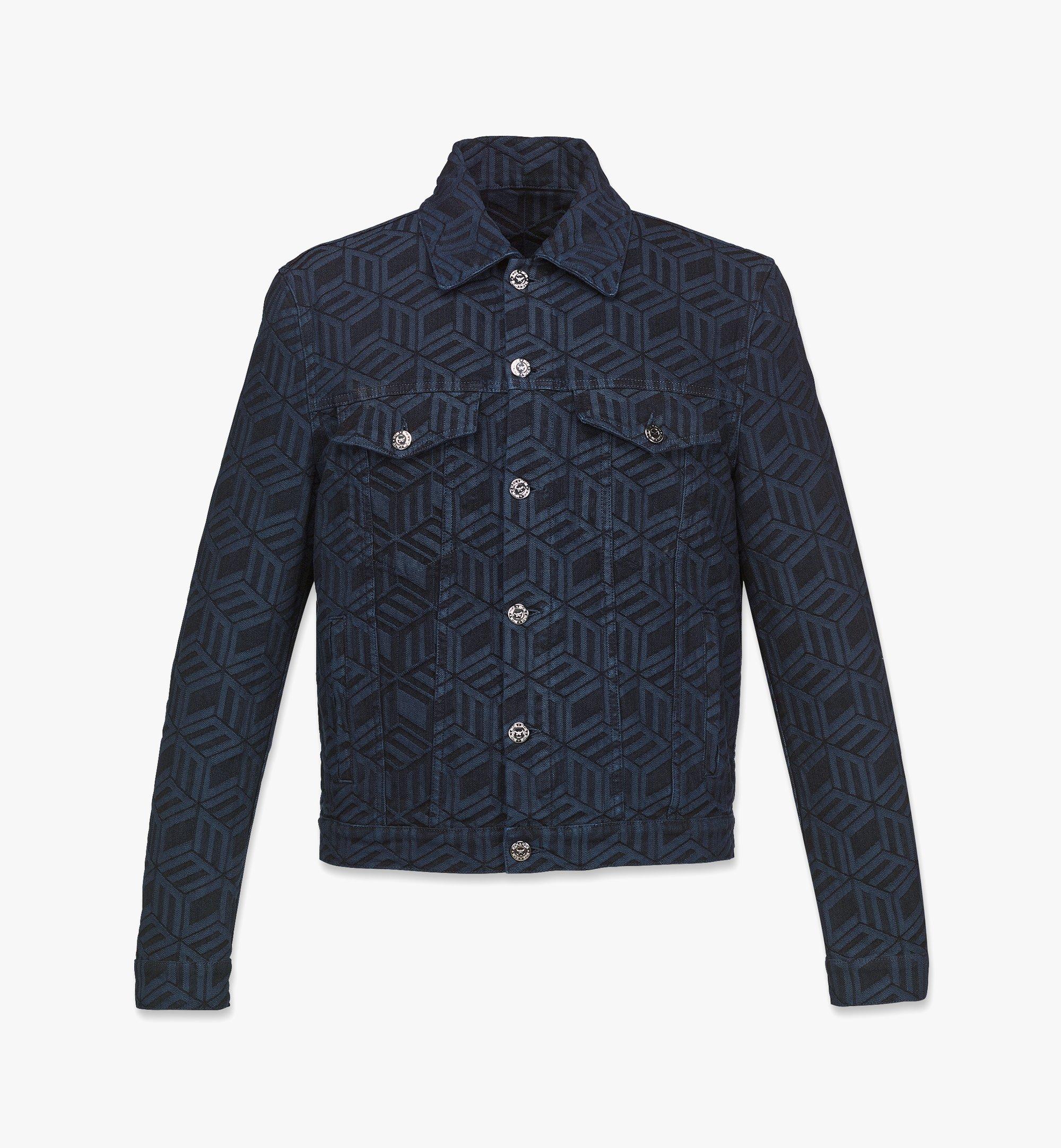 Veste à monogramme cubique en denim pour homme