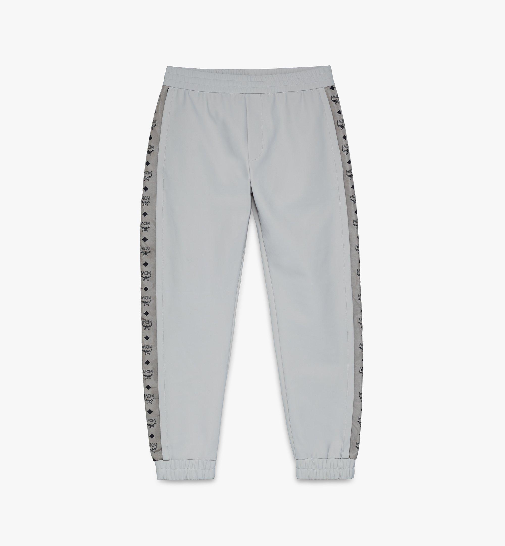 white nylon sweatpants